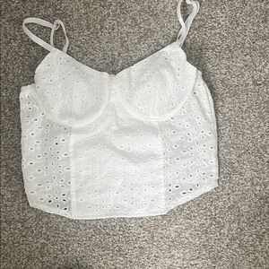 White Eyelet Lace Women's Top